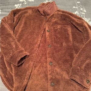 PacSun Brown Sherpa Button-Up Jacket Size XS/S